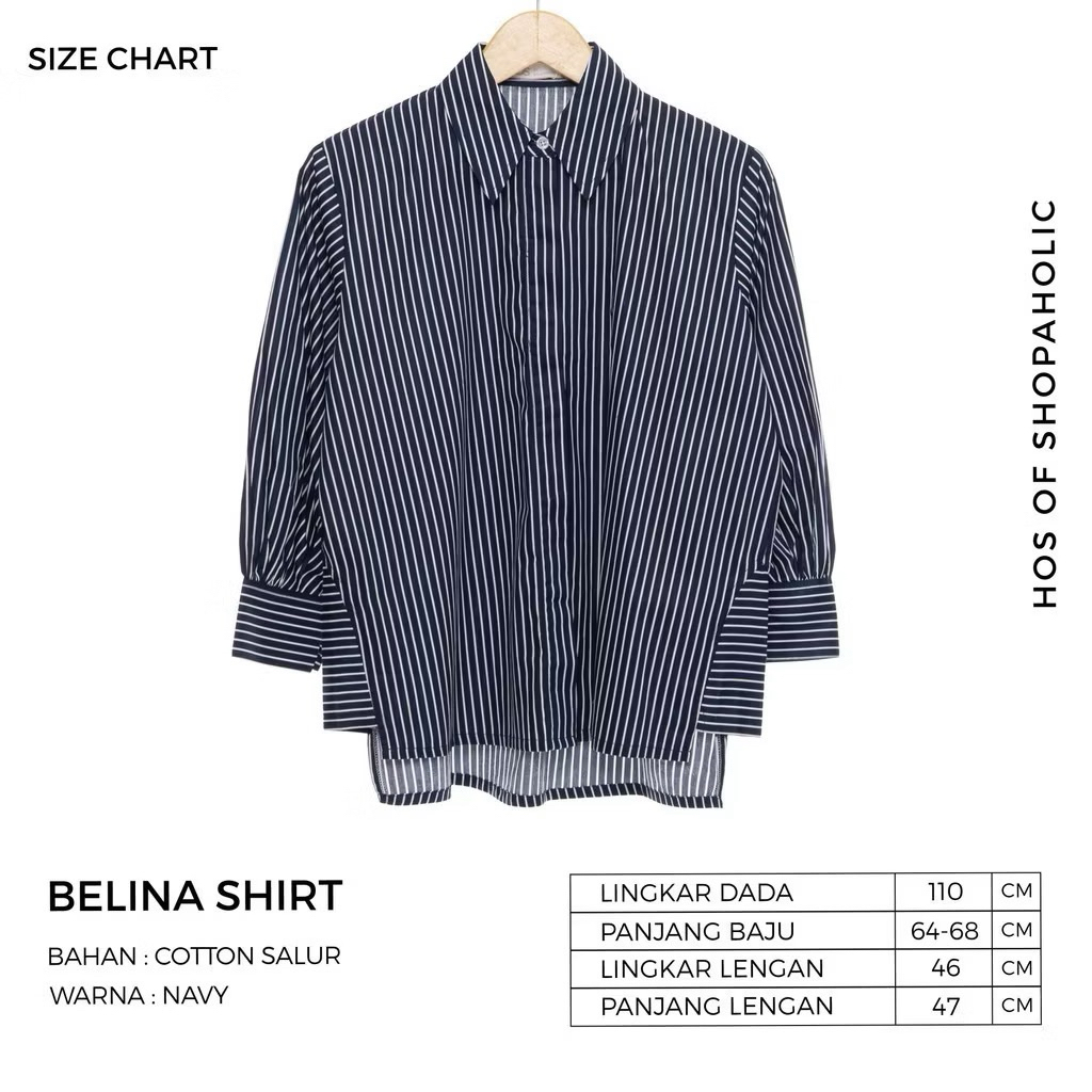 house of shopaholic/ kemeja stripe/kemeja katun/kemeja/kemeja salur