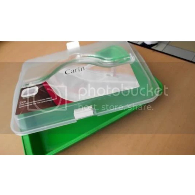 Tempat Kue + Tutup / Nampan Stainless+Tutup Plastik CARIN / Tudung Saji Carin Stainless Nampan