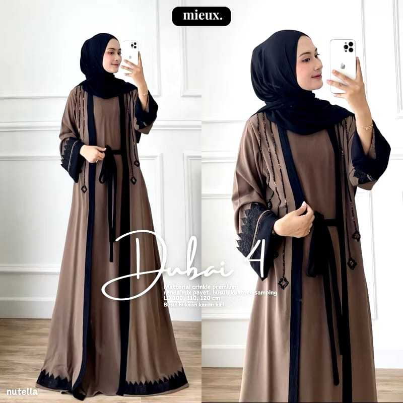 COD Gamis Abaya Wanita Super Jumbo M L XL XXL 3XL 4XL // Dubai Abaya Crincle Airflow Premium Mix Ren