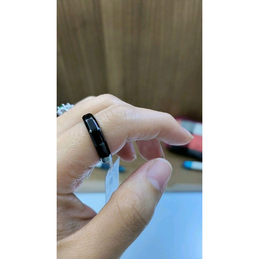 CINCIN EMAS PRIA WANITA BLACK ITALY KEREN STYLISH