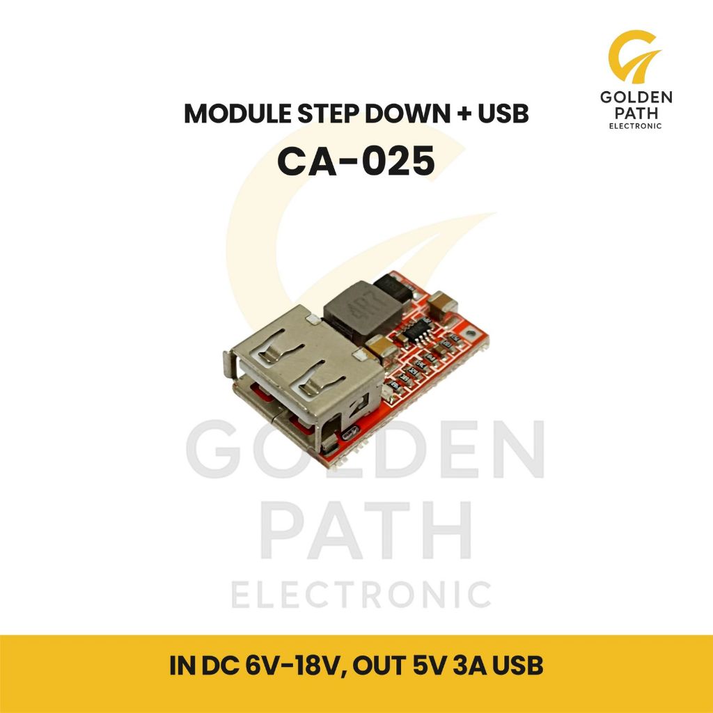 MODUL STEPDOWN USB CA 025 /  STEP DOWN DC TO DC USB CONVERTER 6V-18V TO 5V 3A/ MODUL MODULE STEPDOWN