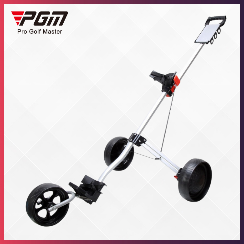 PGM Golf Trolley Foldable Cart with Bag Three Wheeled Push Cart 3 Wheels | Troli Golf 3 Roda