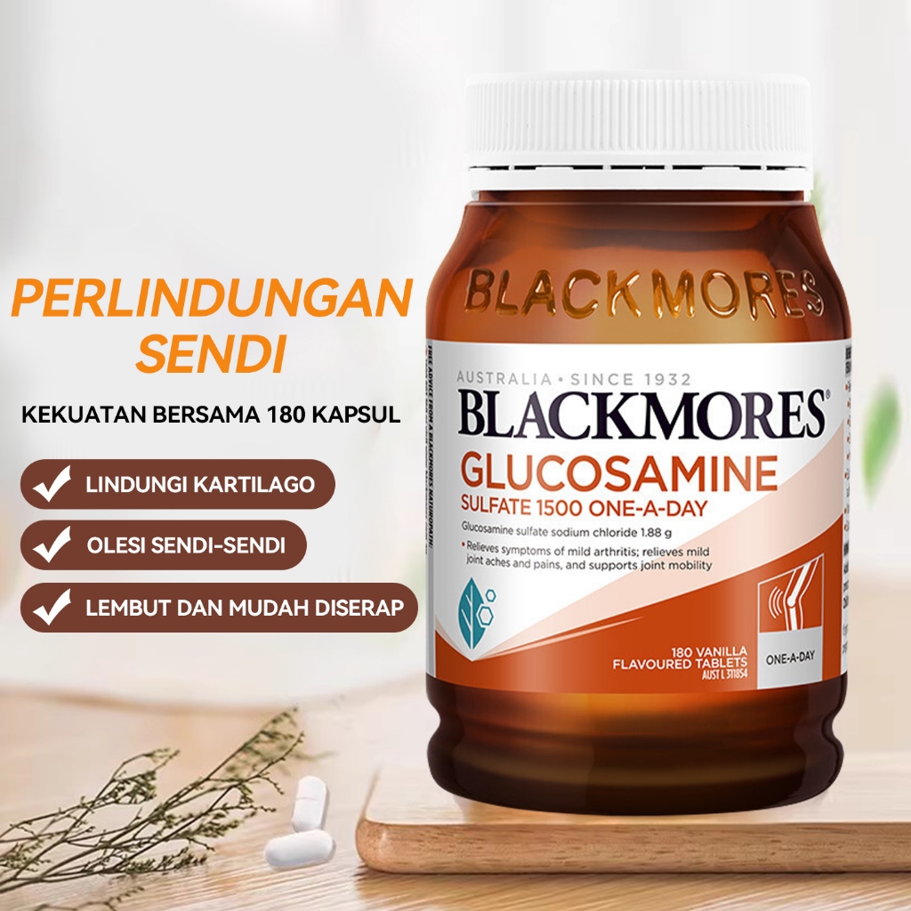 Blackmores Sendi Sehat 180 Tablet: Kombinasi Glucosamine & Chondroitin, Perbaiki Tulang Rawan, 180x 