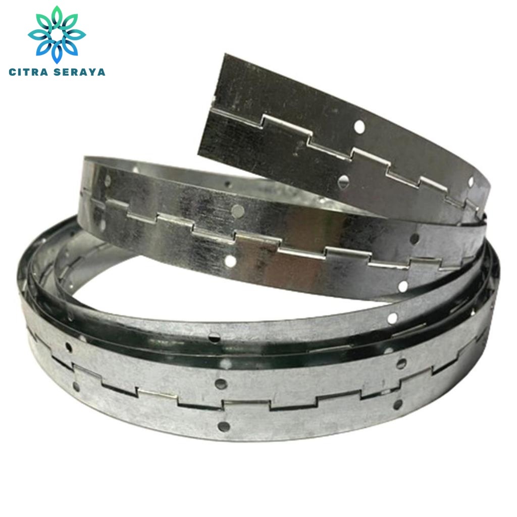 Engsel Piano Galvanis Meteran Panjang 3 Meter / Engsel Harmonika Pintu Lemari Dapur Etalase Besi Mej