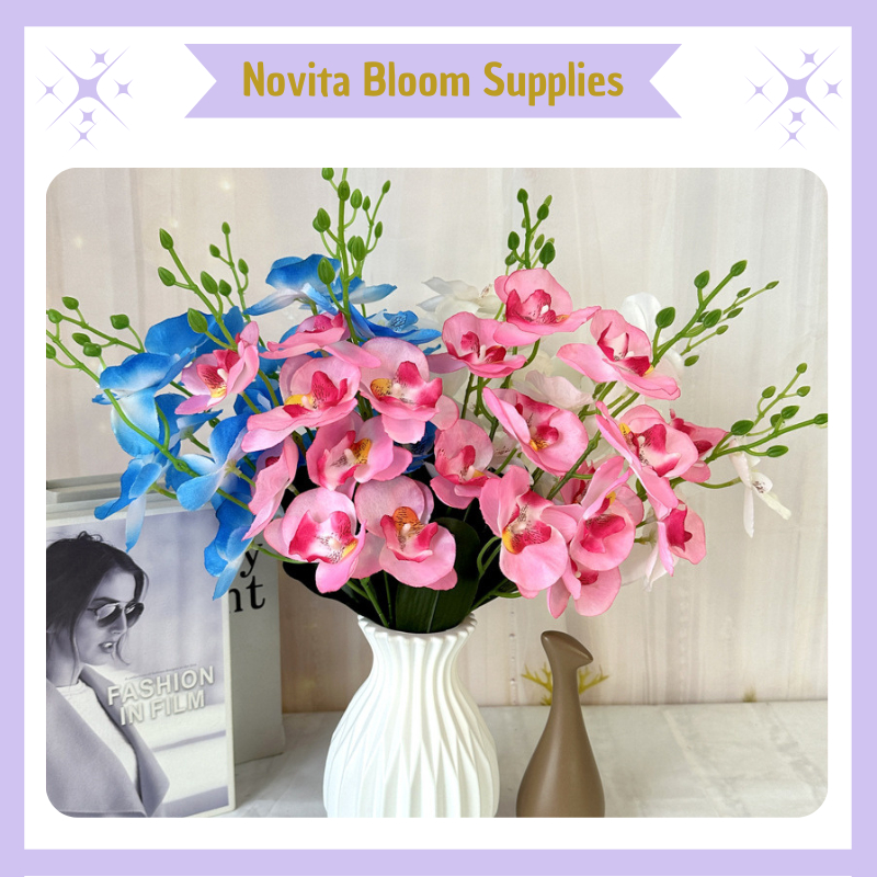 Bunga Anggrek Palsu Plastik Artificial Dekorasi Bulan Latex Rimbun BG50