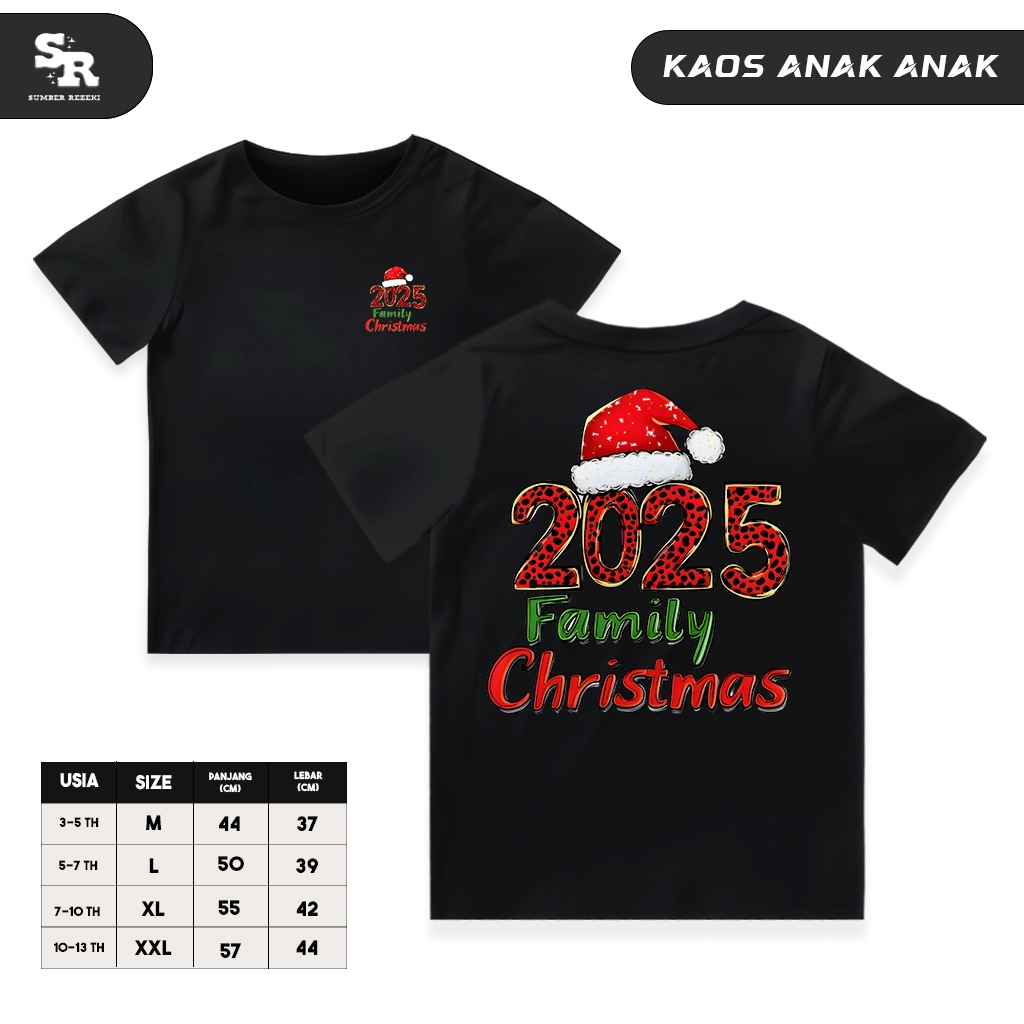 Kaos Natal Anak Kaos Natal keluarga couple set Baju Natal couple Kaos Merry Christmas 2025 Baju Nata