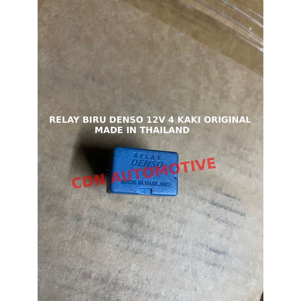 Relay Denso Biru 4 Kaki Pin 12V Original Made in Thailand