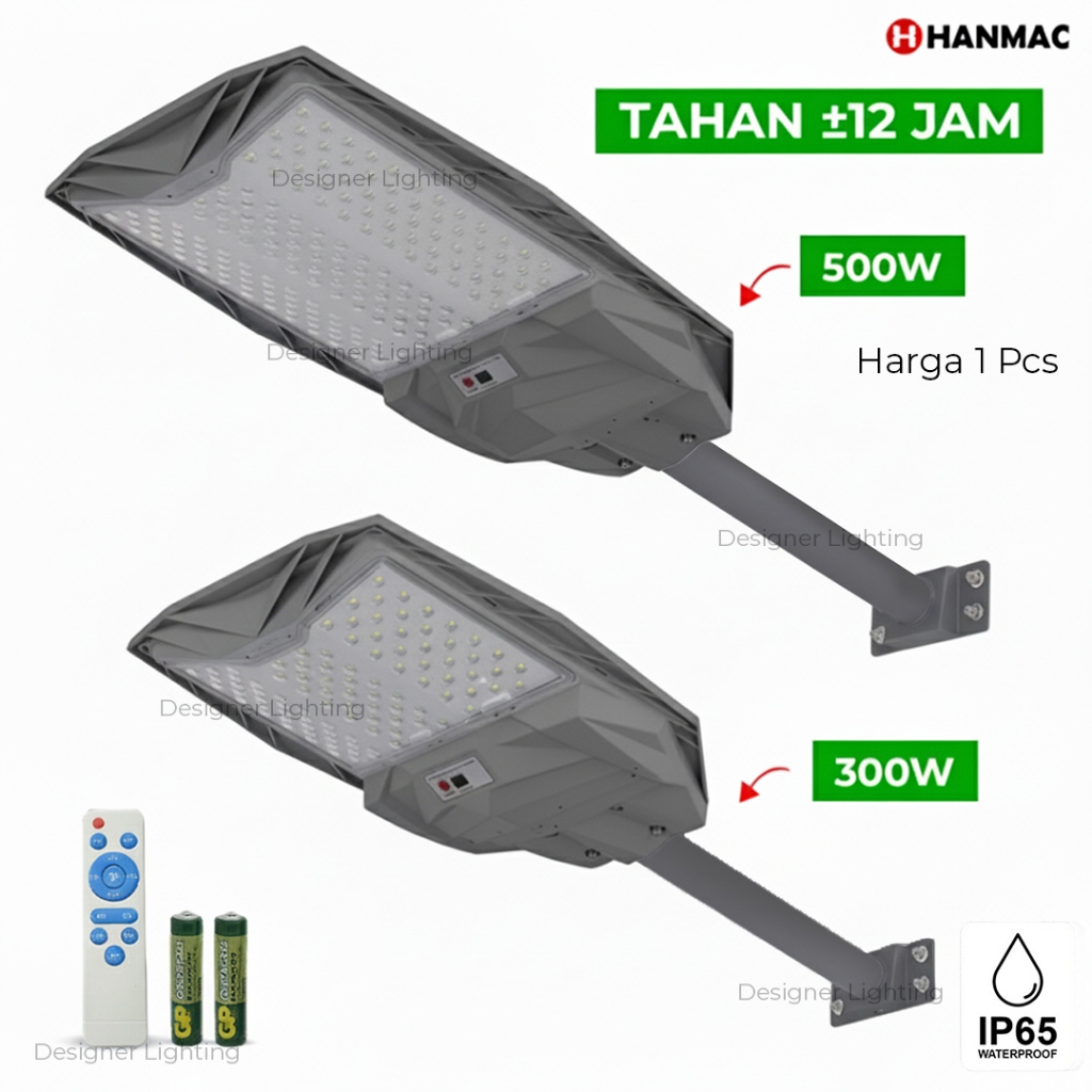 Lampu jalan solar cell led 300w 500w dimmer sensor gerak tenaga surya ip65 PJU taman tiang pagar din