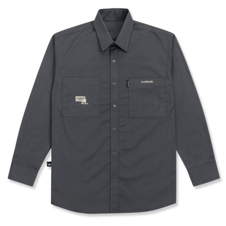 Dhozen Kemeja Lengan Panjang Pria - Premium Basic Workshirt Cotton Canvas
