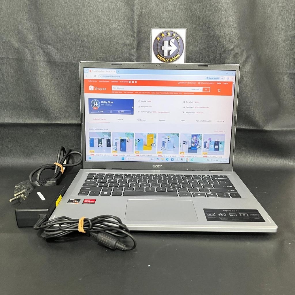 ACER ASPIRE GO 14 AG14-21P AMD RYZEN 3 3720U 8GB SSD 512GB 14INCH SECOND BERGARANSI