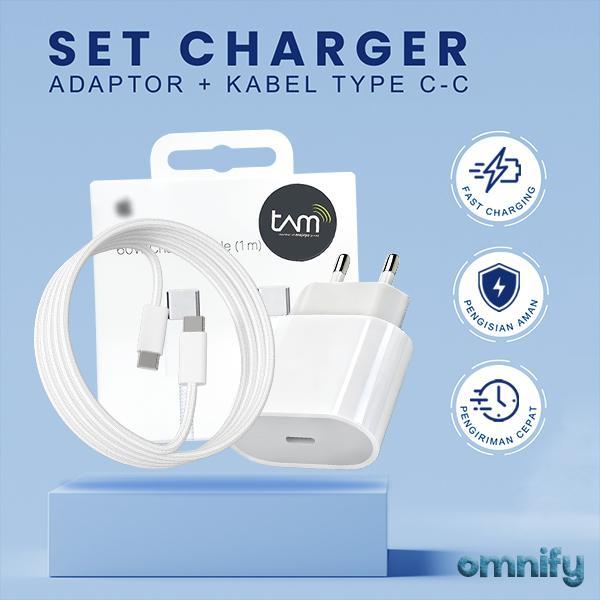 OMNIFY - Fast Charger Iphone Type C-C C-Kompatibel iOS iPhone 15-17 iPad MacBook Air Pro Garansi 2 T