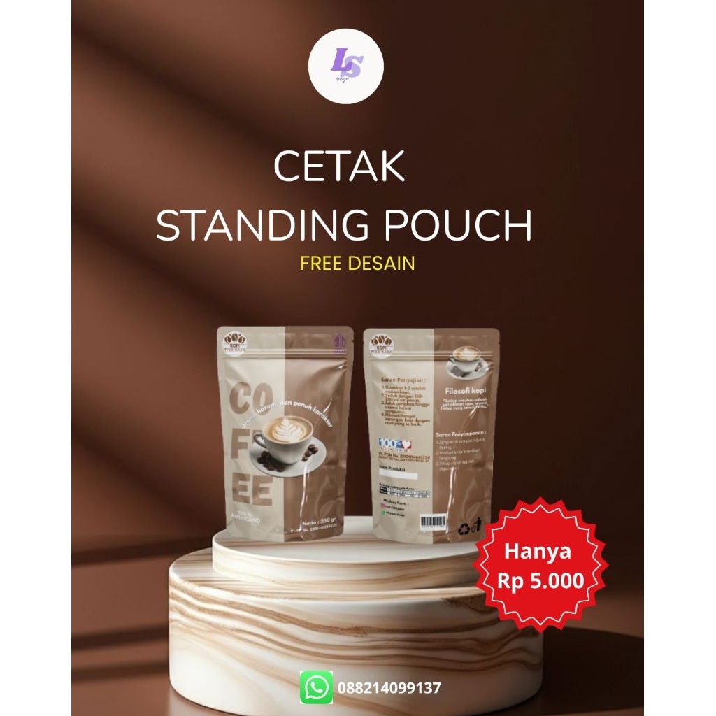 CETAK KEMASAN STANDING POUCH | CETAK KEMASAN MURAH | KEMASAN MAKANAN