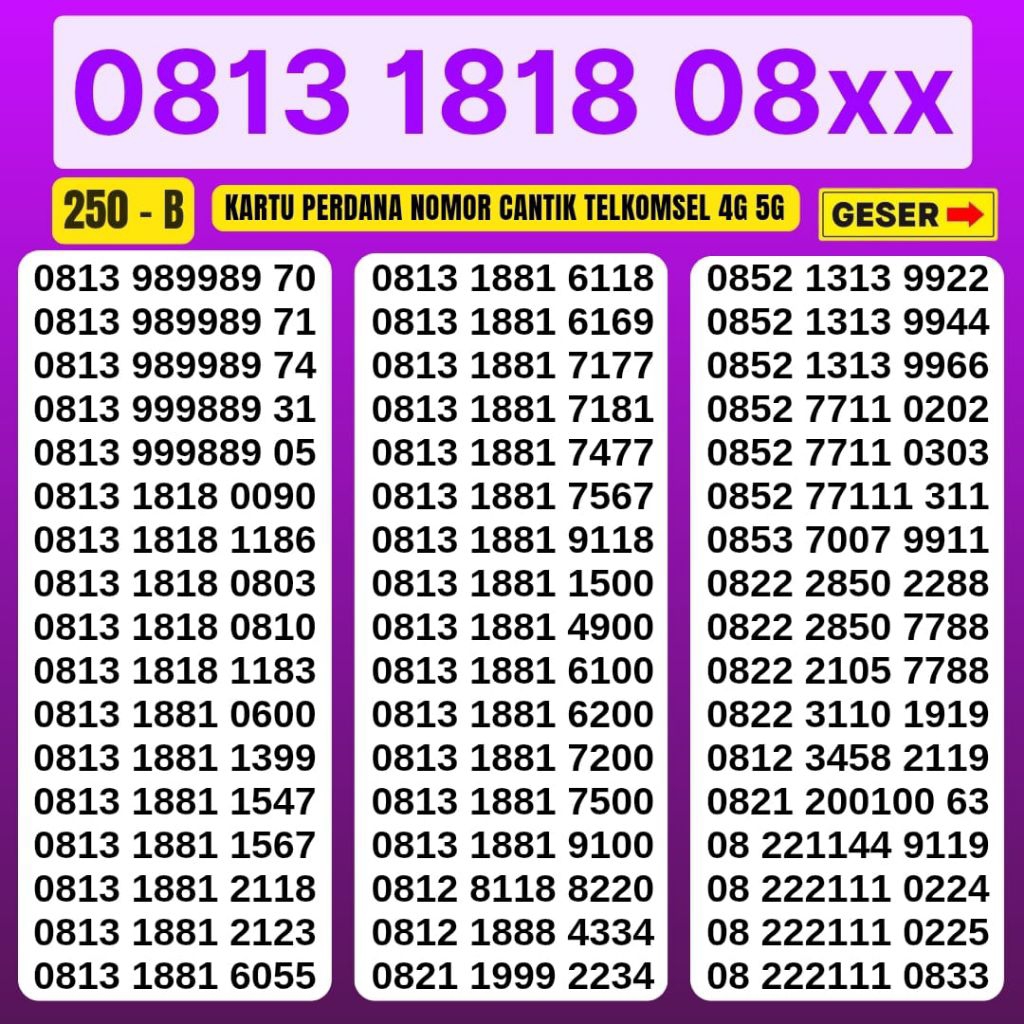 Nomor Cantik Telkomsel Simpati 3G 4G 5G Kartu Perdana Telkomsel Camtik Nocan Simpati Kartu Perdana S