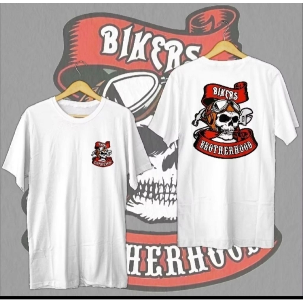 NEWKaos Baju Bikers Brotherhood skillhead cutton on 24s|Kaos Bikers anak Motor casual
