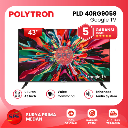 SMART TV POLYTRON 40 INCH PLD 40RG9059/PLD40RG9059 ( GARANSI RESMI MEDAN)