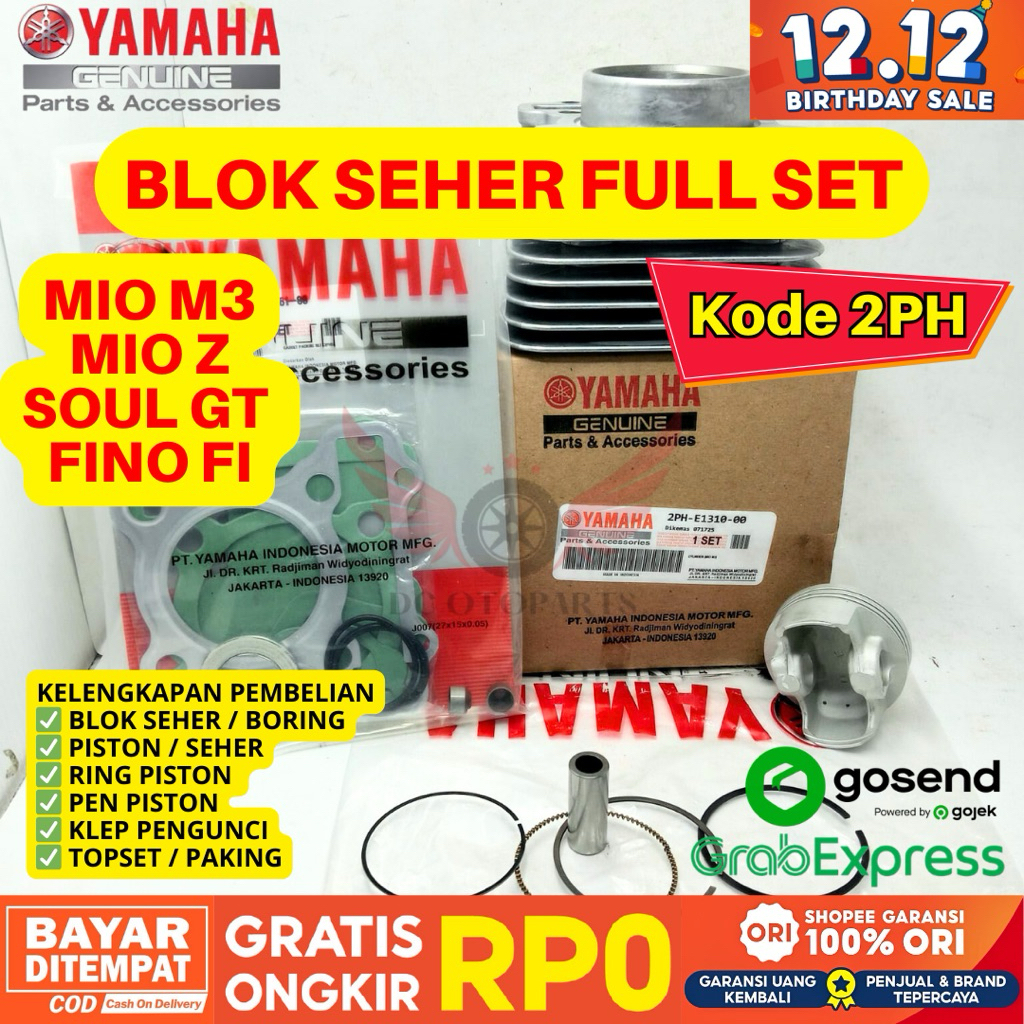 2PH BLOK SEHER FULL SET MIO M3 ORIGINAL YAMAHA GENUINE PARTS, PAKET BLOK SEHER SOUL GT 125, BLOK SEH
