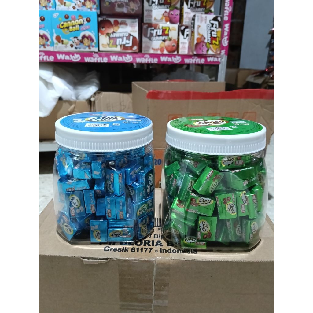 Permen Kotak Lunak JND Choco dan  Milk Cube Isi 120 pcs