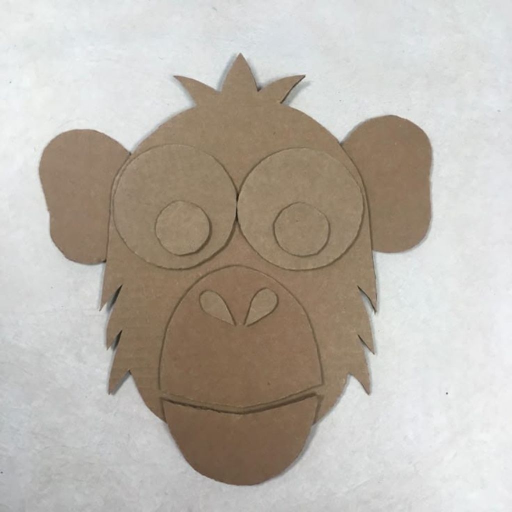 kerajinan sekolah dari kardus topeng MONYET