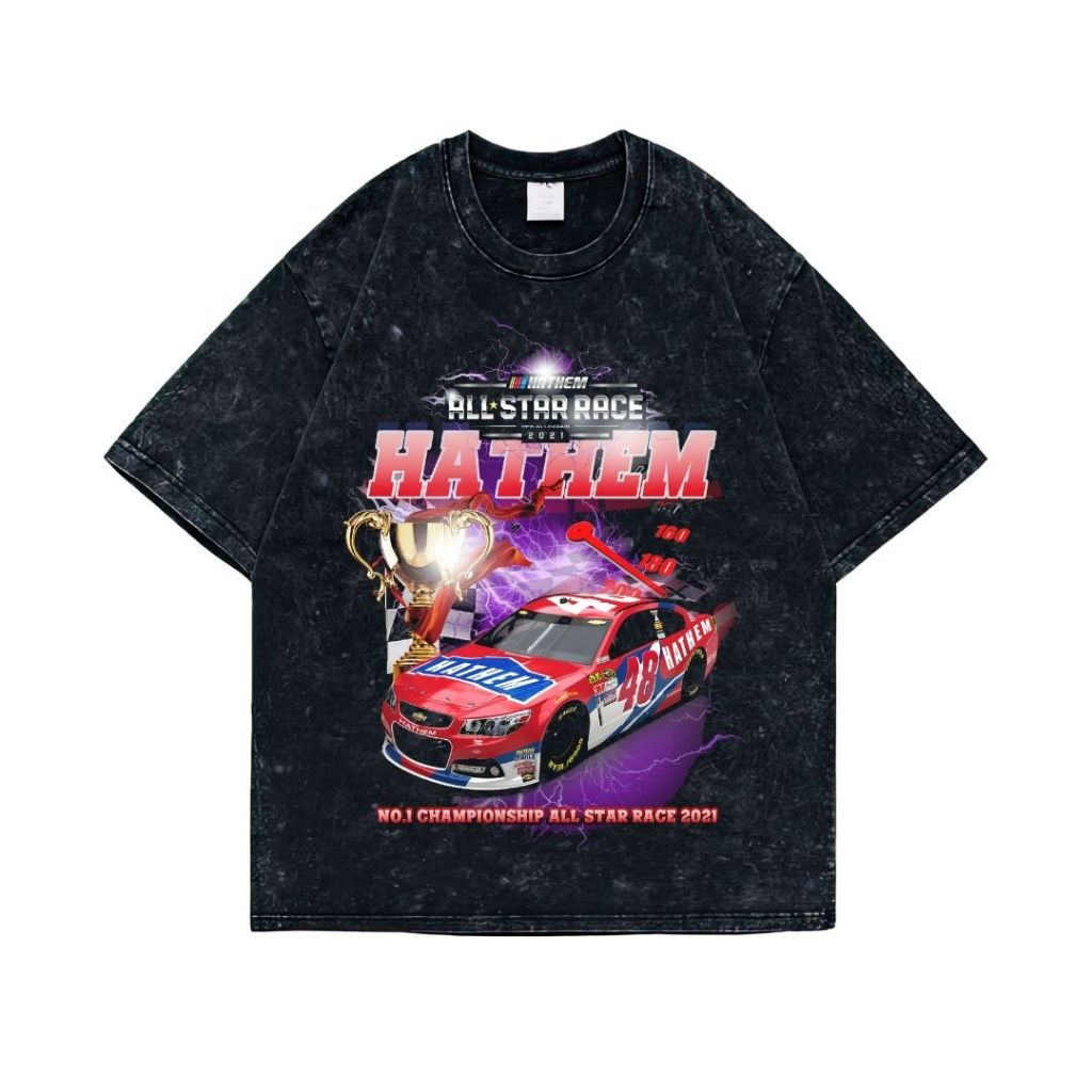 Kaos Oversize Hathem | Stone Wash | Resmora | Vintage | Atasan | Kaos Nascar