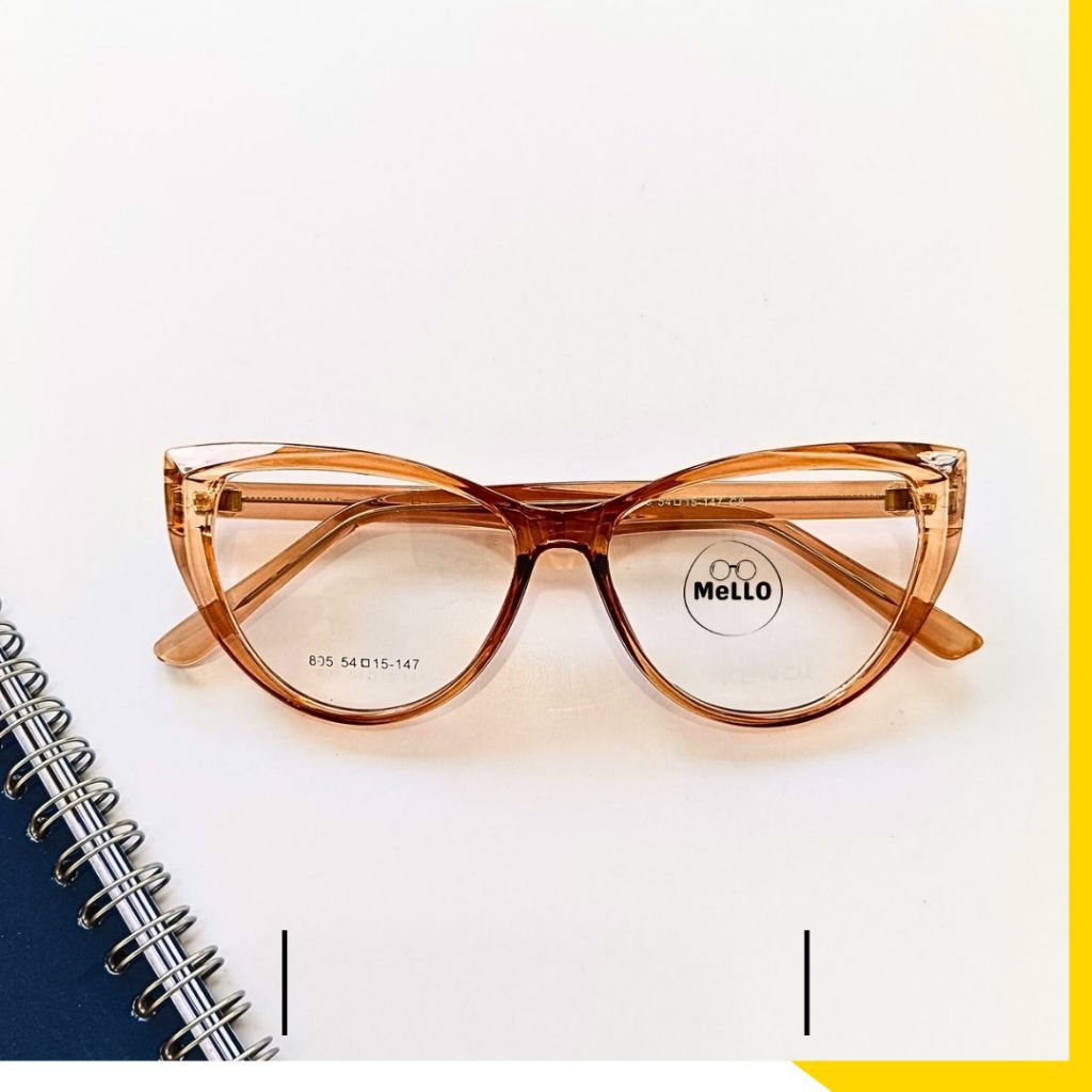Mello - Frame Kacamata Wanita Cat Eye Besar Bahan Plastik