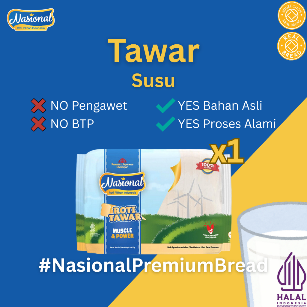 NASIONAL Roti Tawar Susu Premium Jepang Viral Halal Tanpa Pengawet Sari Selai Kue Cake Coklat Cokela