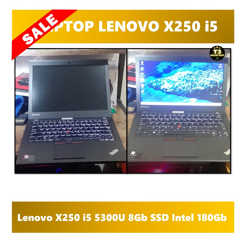 lenovo x250 laptop i5 5300 2,3ghz 8gb ddr3 180 intel ssd super cepat kondisi bagus lenovo X250