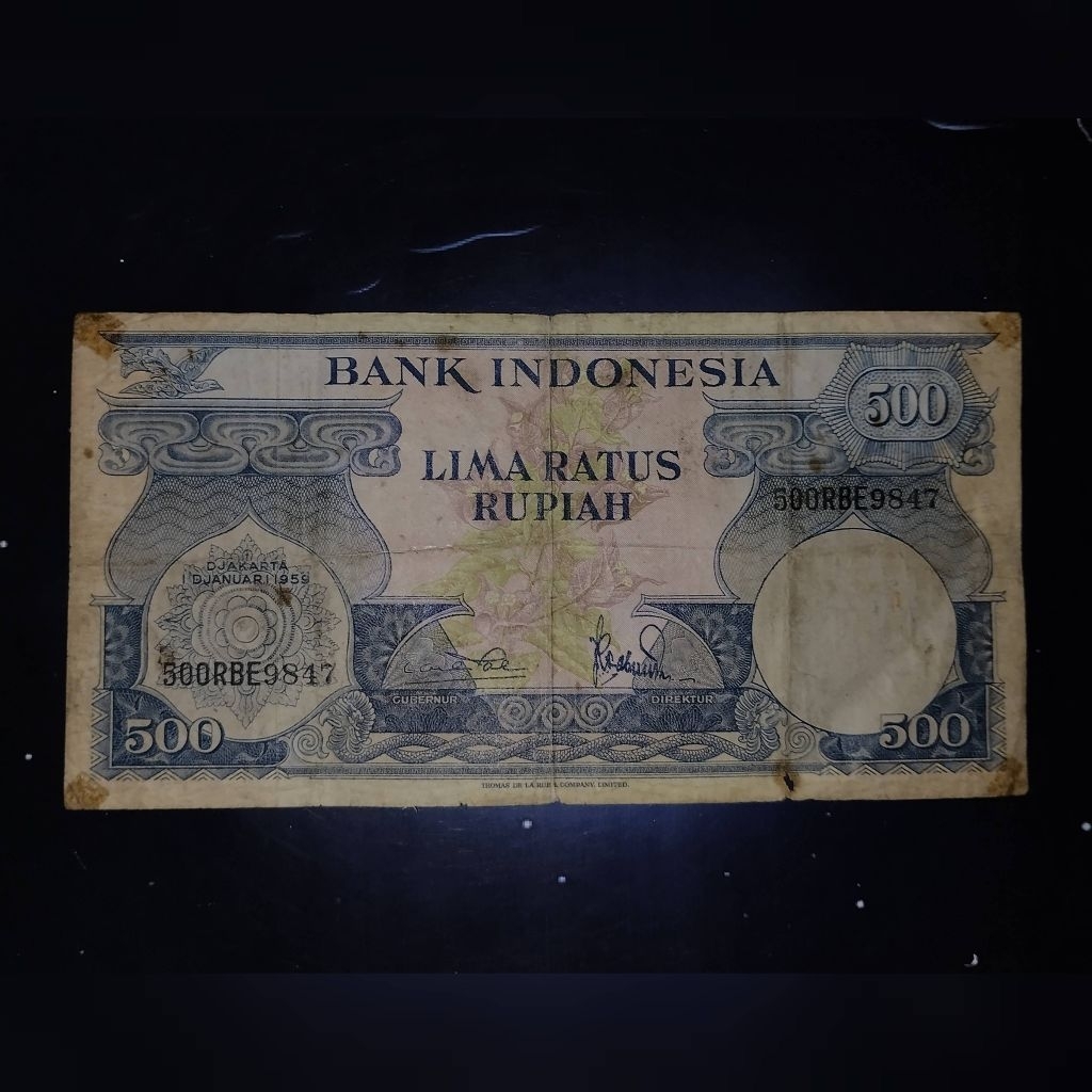 uang kuno Rp. 500 rupiah seri bunga