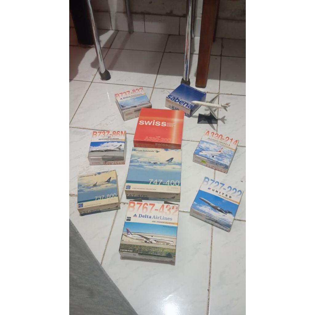 Diecast dragon wings skala 1/400 maskapai United Airlines/ Sabena Airlanes/ Austrian Airanes/ Delta 