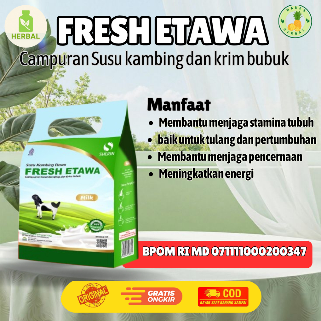 Susu Kambing Suplemen / Vitamin Penggemuk Badan Anak Dewasa Fresh Etawa Isi 10 Sachet
