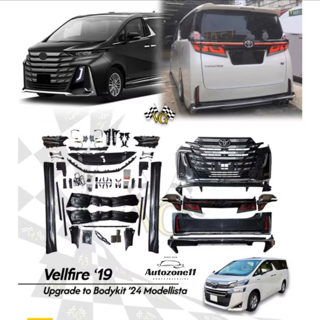 Bodykit Vellfire 2015 - 2023 To 2024 Modellista Terbaru Upgrade Bodykit Vellfire Modellista