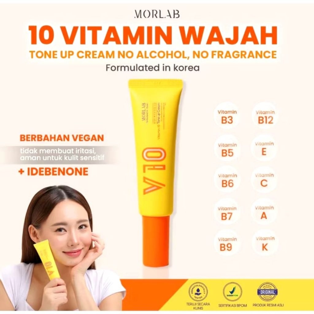 (READY) MORLEB V10 TONE UP CREAM MORLAB VITAMIN MENCERAHKAN KULIT CREAM KOREA/ MORLAB