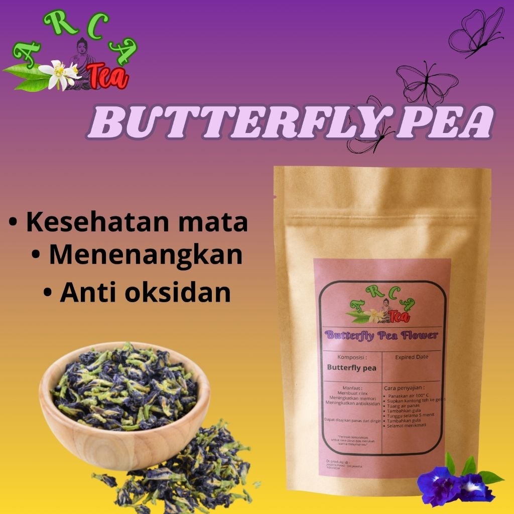 Teh bunga telang kering / Antioksidan / Teh bunga telang / Tea telang / Tea bunga telang