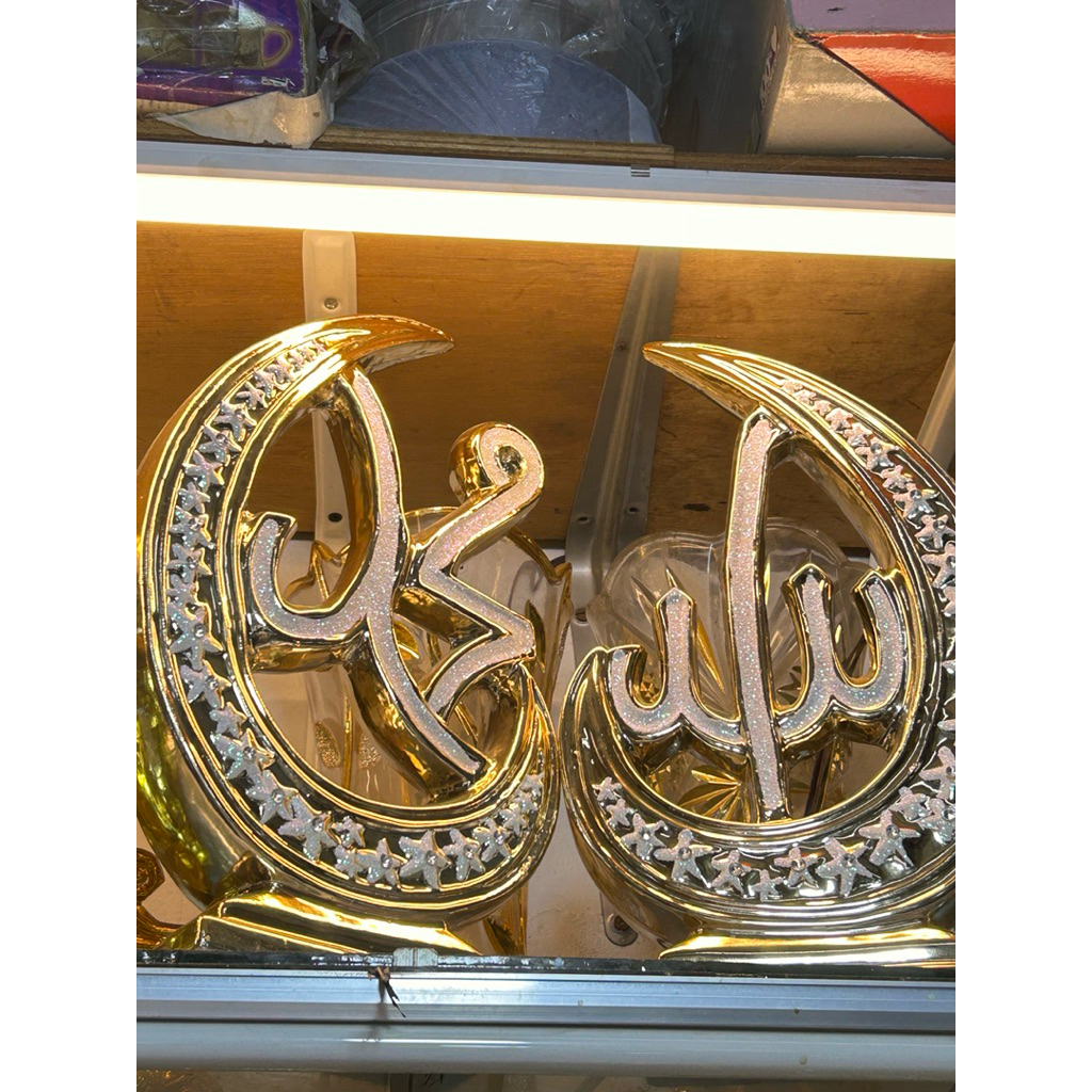 PAJANGAN HIAS ALLAH MUHAMMAD PAJANGAN UNTA VAS BUNGA KERAMIK UNIK GOLD HIASAN RUMAH MODERN