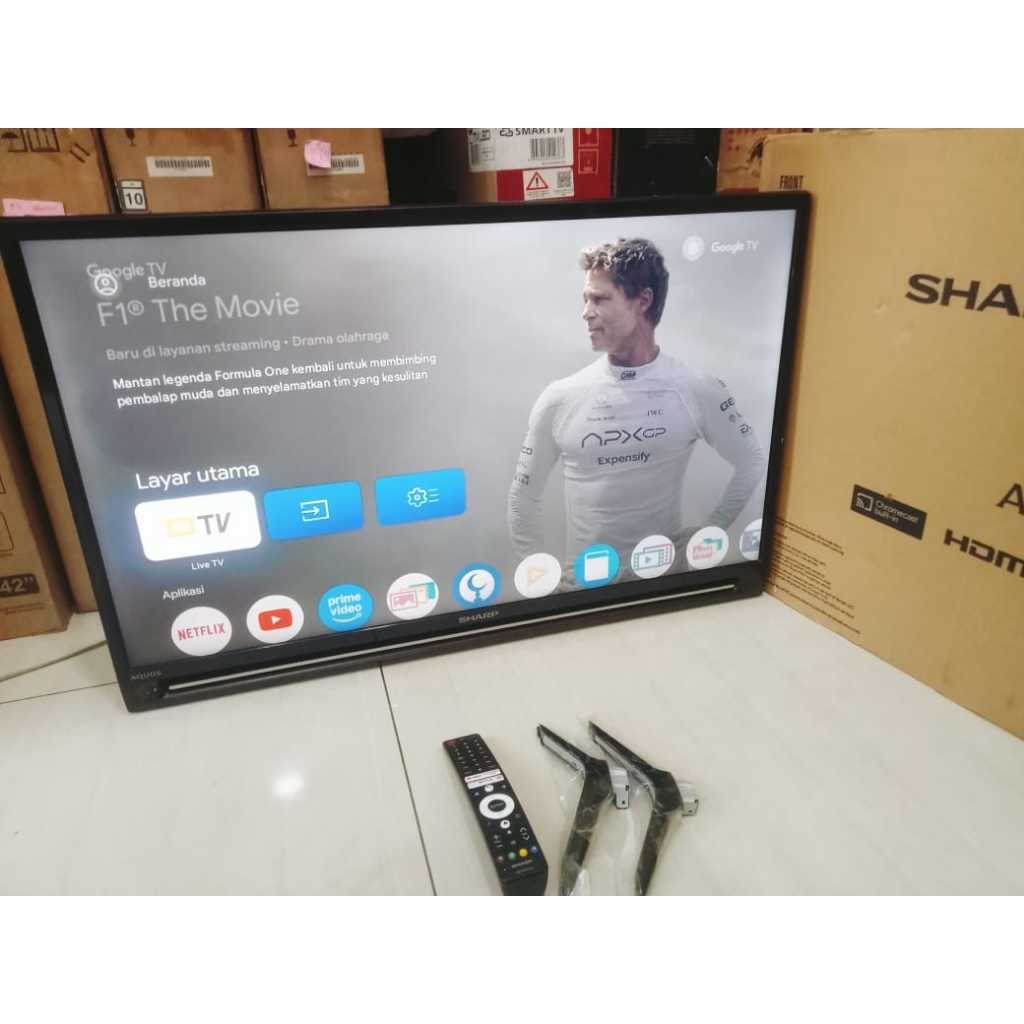 TV LED SHARP GOOGLE TV 32 INC SUDAH DIGITAL TANPA STB KONDISI BEKAS MASIH SEGEL (5148R)