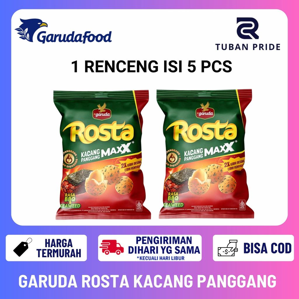 [TP] Garuda Rosta Kacang Panggang Maxx 12 Gram BBQ Seaweed 2x Lebih Renyah By GarudaFood