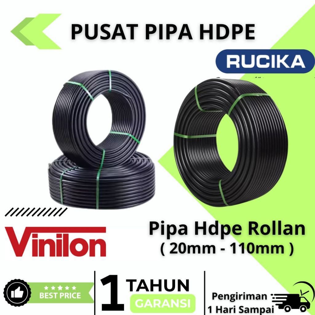 Jual Pipa Hdpe Rucika 12 Inch Rollan 20mm PN 16 | Pipa Hdpe Murah
