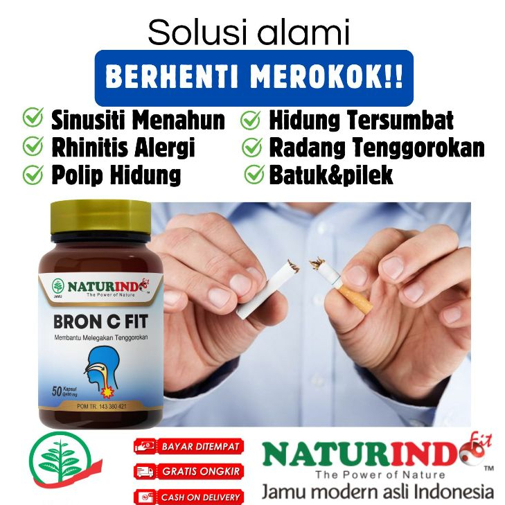 Bron C Fit ObatObat herbal berhenti merokok gurah paru perokok berat aktif pasif bron c fit naturind