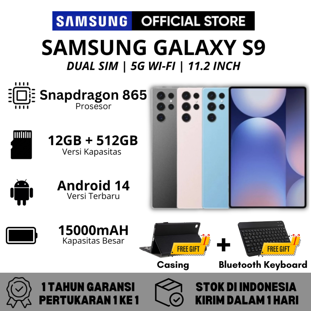 Samsung Galaxy S9 Tab 11 Inch | 5G/4G LTE | 16GB RAM 512GB ROM | Dual SIM | Android Tablet