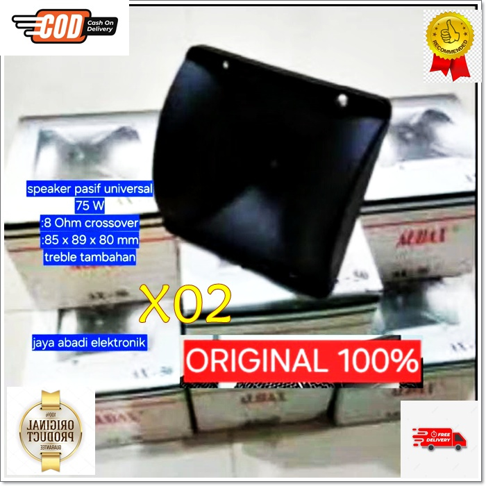 X02 SPEAKER ORI 100% AUDAX TWEETER SUARA JERNIH NATURAL HORN TWEETER TREBLE TREBEL KOTAK 7.5CM WALET