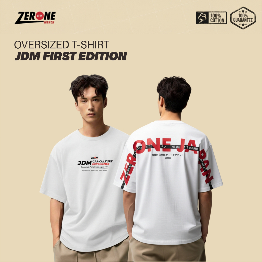 Zerone Japan Kaos Oversize – Kaos Streetwear Mobil JDM Pria Wanita – Combed 24s – Sablon DTF