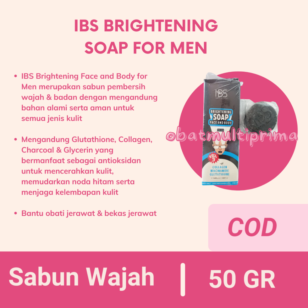 IBS Brightening Soap Makassar - Sabun Pencerah Wajah Badan Pria Wanita
