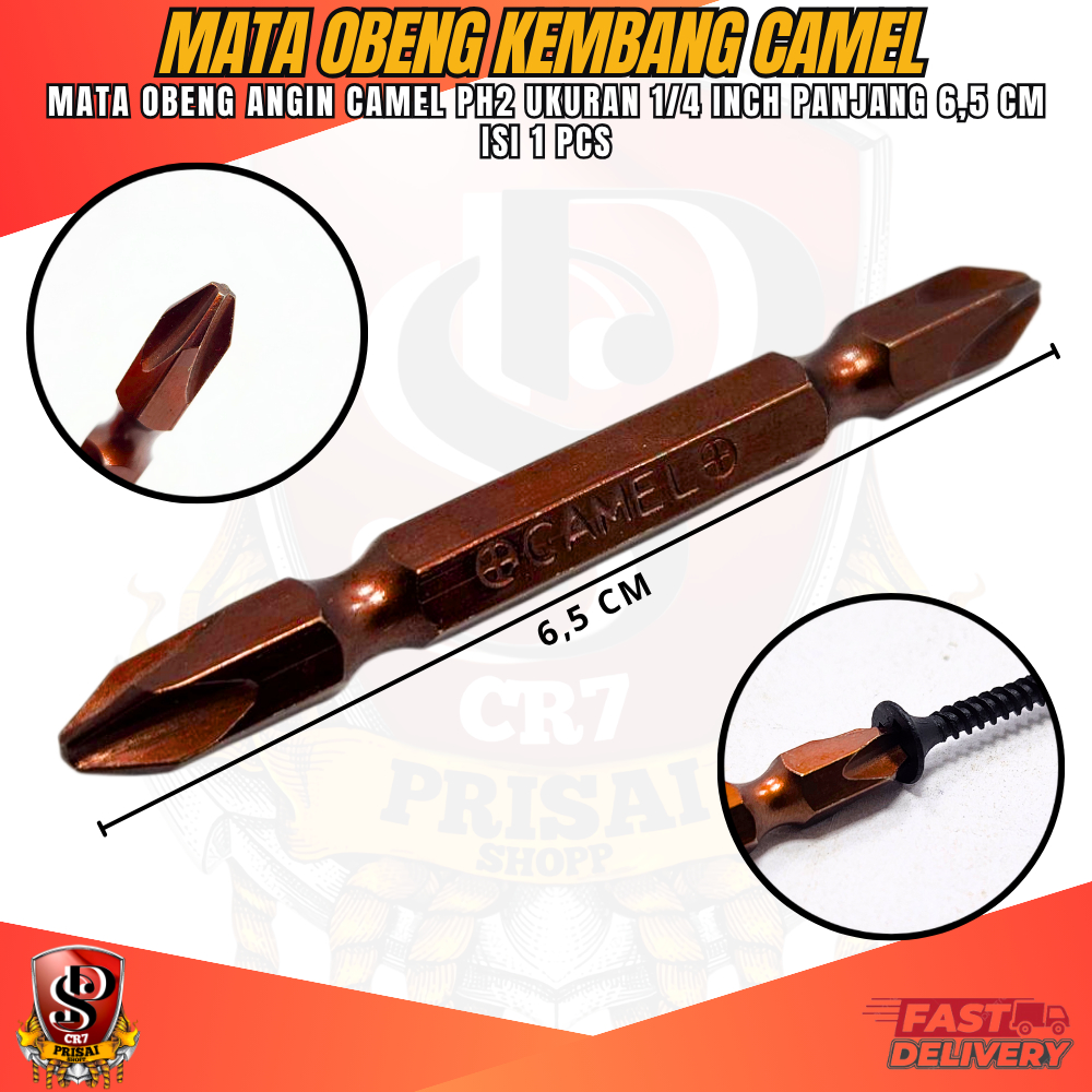 1 PCS Mata Obeng Angin Ph2 Magnetik / Mata Obeng Kembang / Mata Obeng Plus (+) 1/4" Ph2 Magnetik Kua