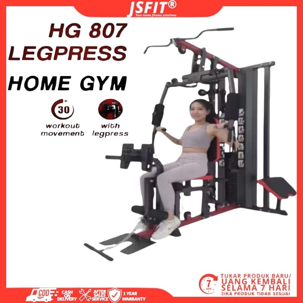 Home gym 1 sisi Alat olahraga Multigym FC-HG-807 A Legpres-Alat Fitnes Gym angkat beban 150 LBS