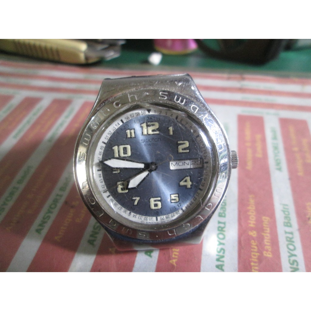 jam tangan swatch irony perlu service kondisi mati iklan m179