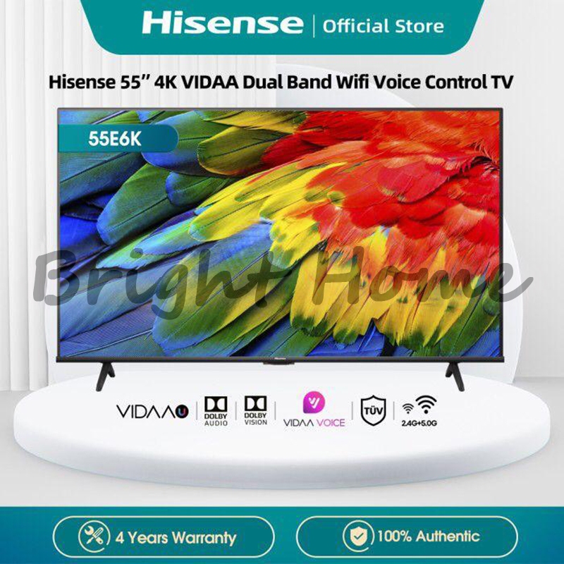 HISENSE 55E6K TV Hisense 55 Inch 4K HDR Vidaa Smart