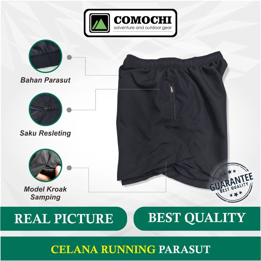 Celana Pendek Olahraga Pria Bahan Parasut Running Short Runing Pants Sport Lari Jogging