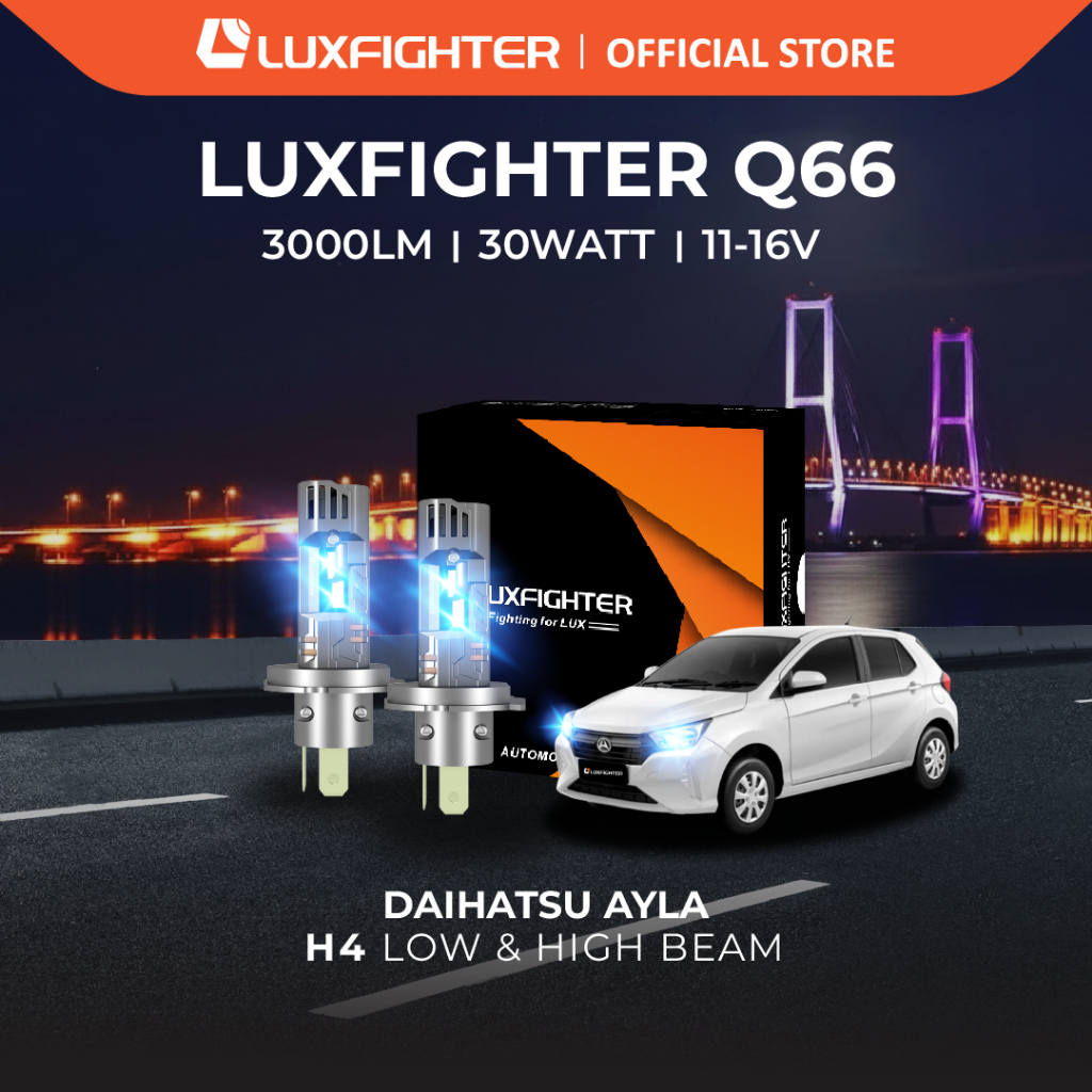 LUXFIGHTER Q66 H4 LAMPU MOBIL LED DAIHATSU AYLA PNP