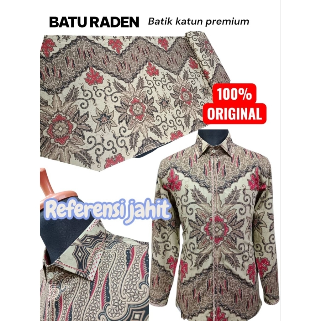 100% ORIGINAL KAIN BATIK KATUN PREMIUM BATU RADEN BAHAN KAIN KEMEJA BATIK KATUN PREMIUM HIGH QUALITY