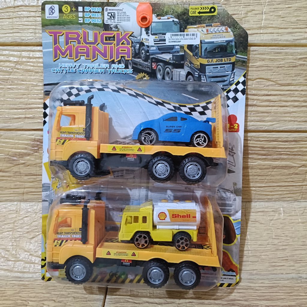 mainan mobil truck set Truck mania Heavy trailer and cattle carrier trucks BP 9030 BP 9031 BP 9032 B