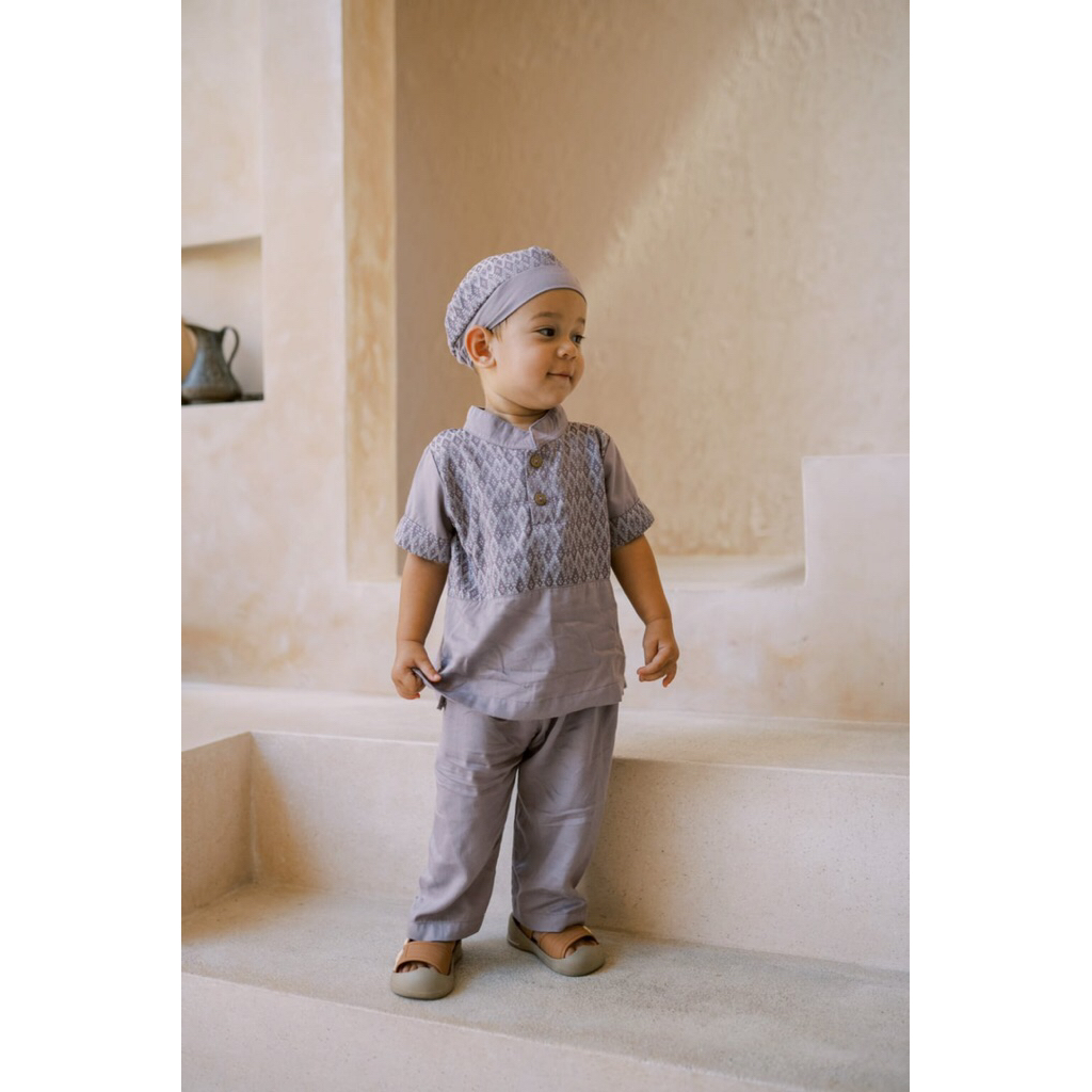 Dialogue Baby Apparel - Raya Collection - Setelan Koko Bayi Nu'man Set Peci - Baju Muslim Anak